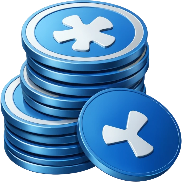 stack of blue and white coins emoji