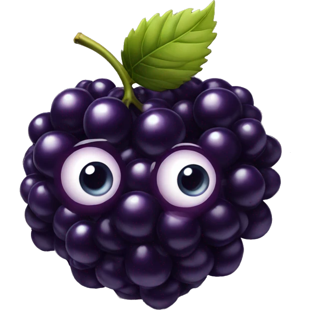 blackberry fruit with eye and heart emoji
