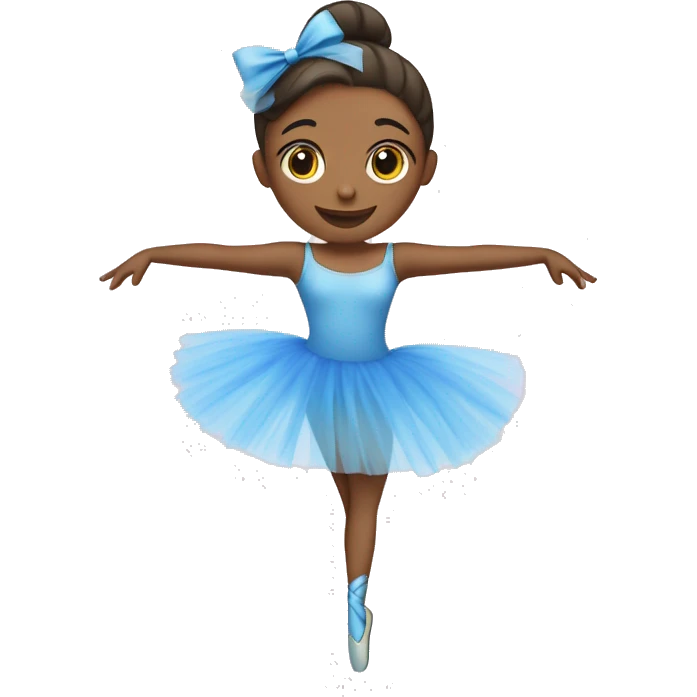 Una bailarina de ballet con un tutu azul haciendo un giro emoji