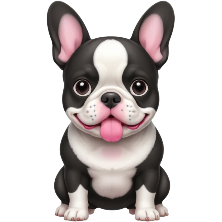 Чёрно Белый французский бульдог  emoji