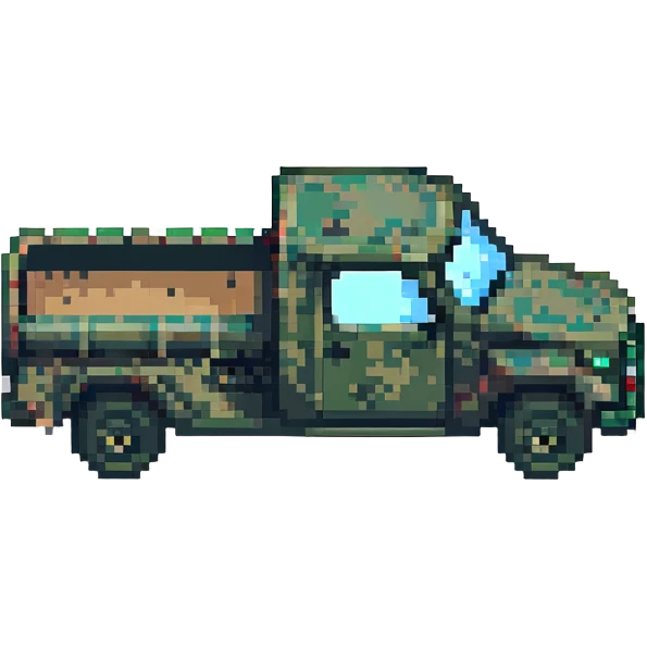 green military truck pixel art emoji