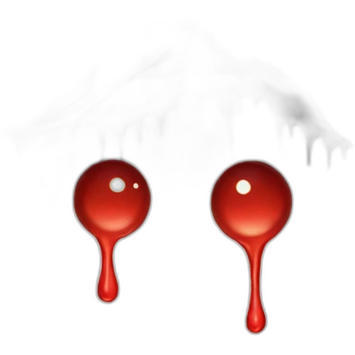 A dripping red moon emoji