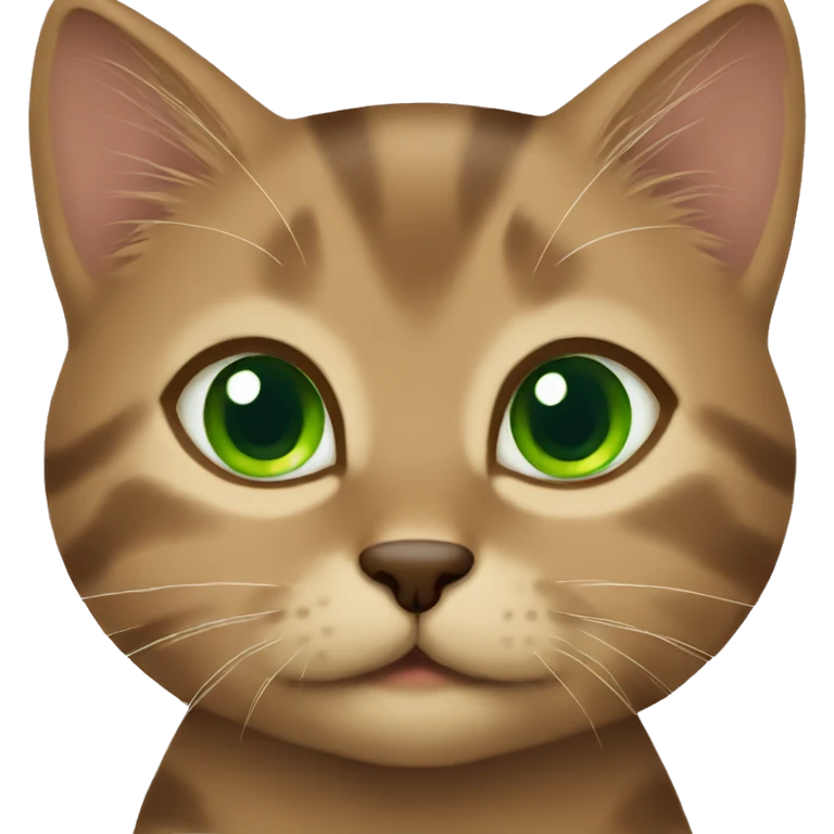 Brown kitten with green eyes  emoji
