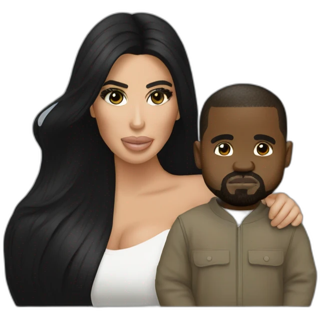 kim kardashian holding midget kanye emoji