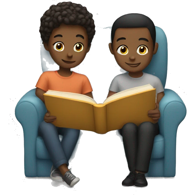 Friends reading together  emoji