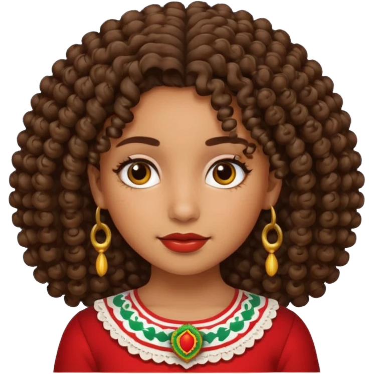 Girl with curly hair Mexican emoji