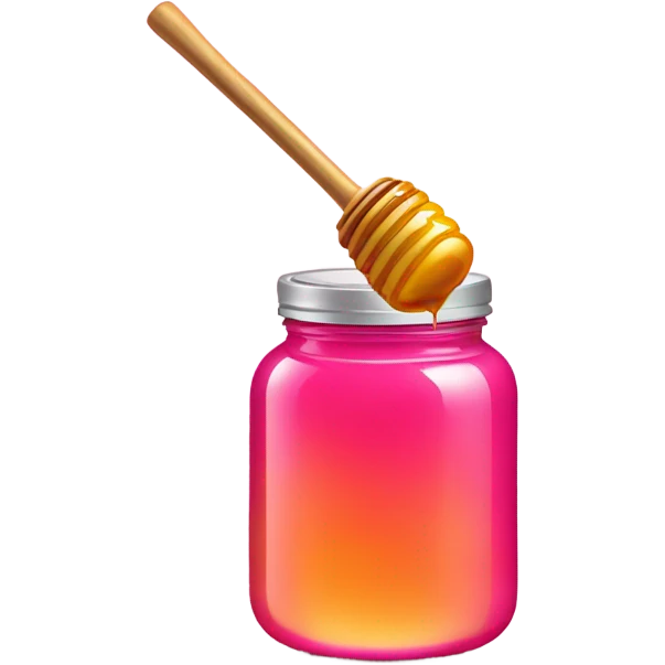 Hot pink jar of honey with wand  emoji