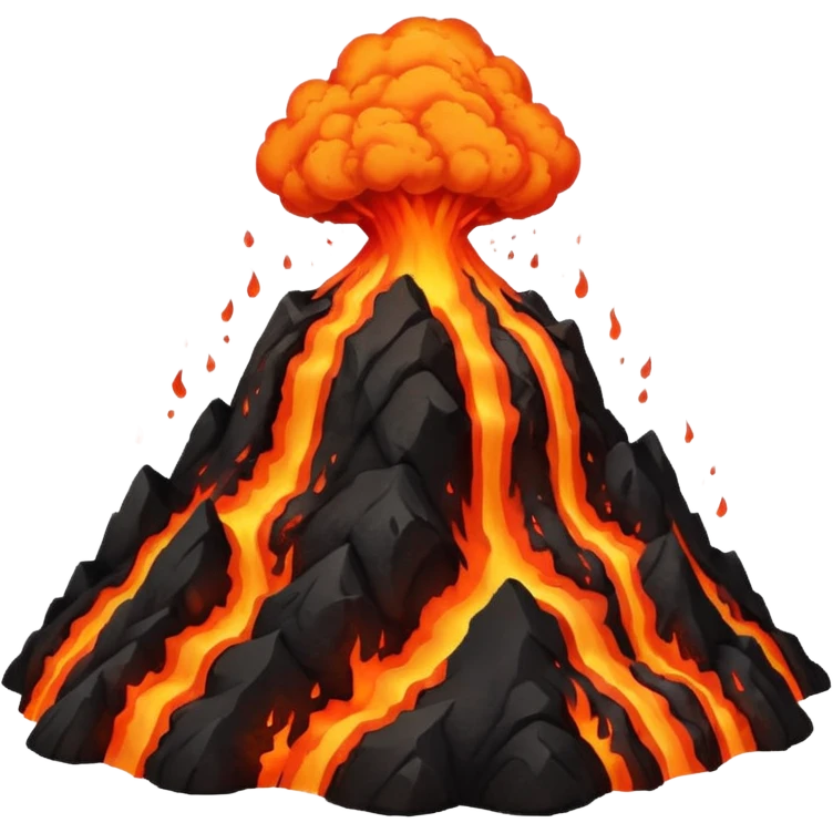 volcano big lava discharge  emoji