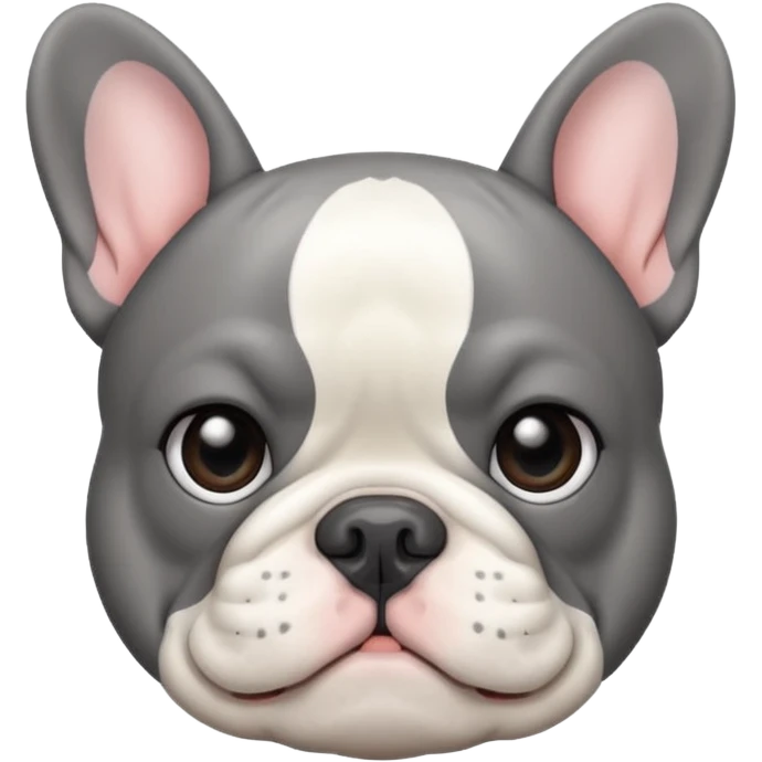 Frenchi mixed white grey dog emoji