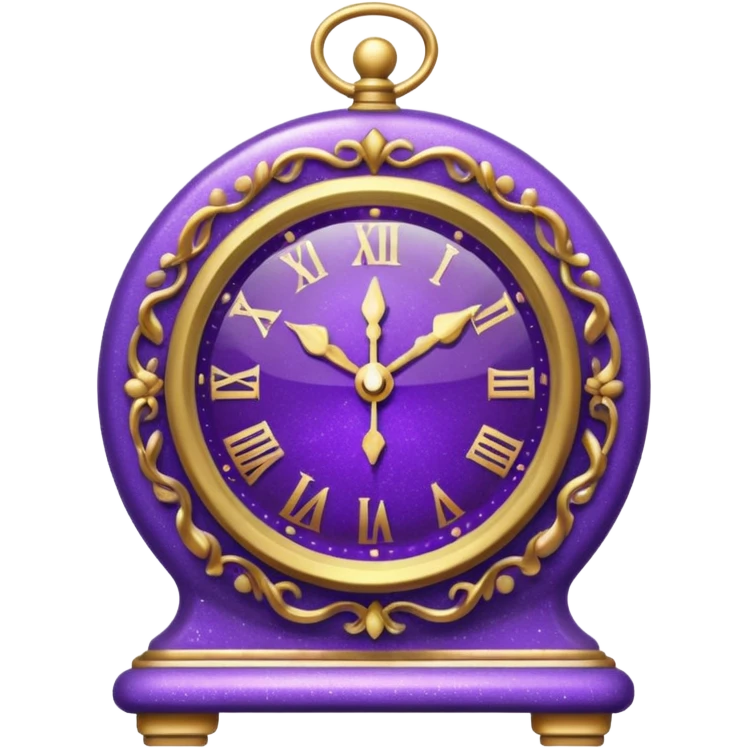 glitter purple clock emoji