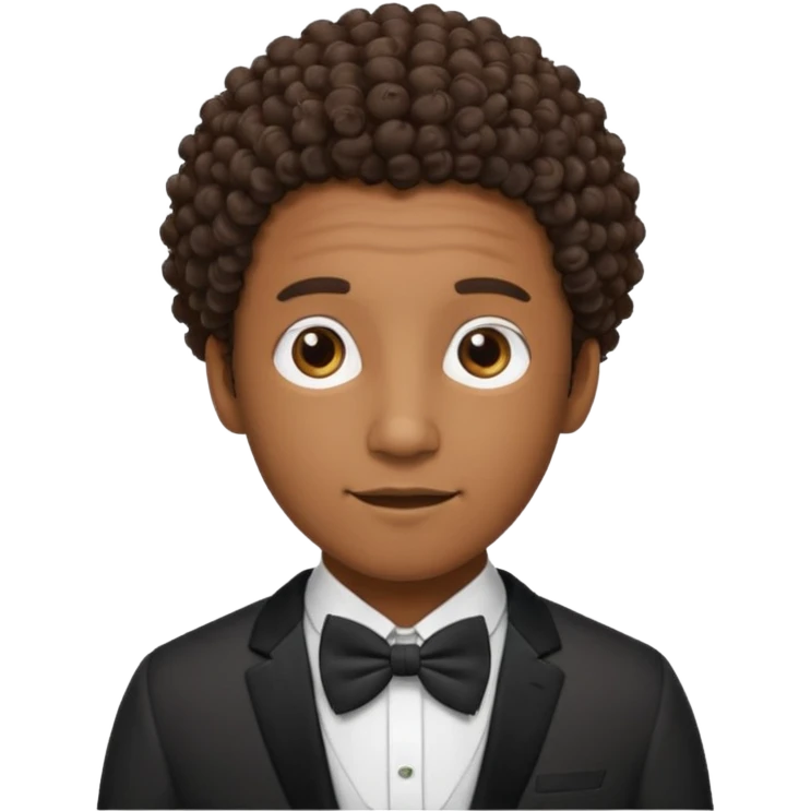 Curly-haired black man wearing bow ties emoji