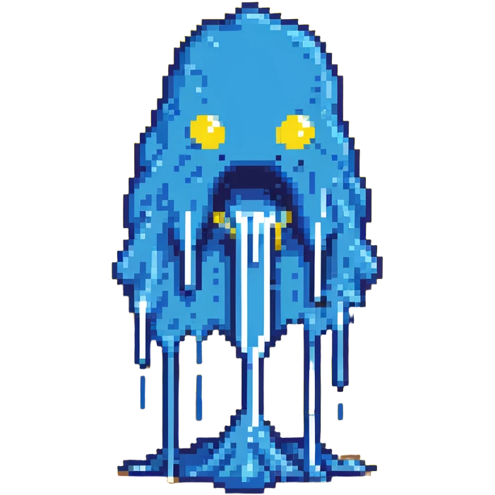 blue slime monster dripping goo emoji