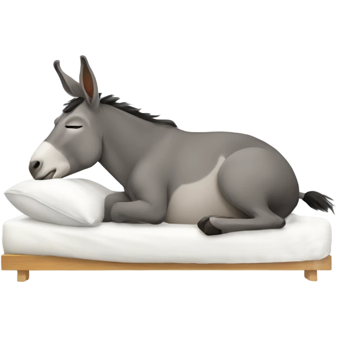 Donkey sleeping in bed emoji