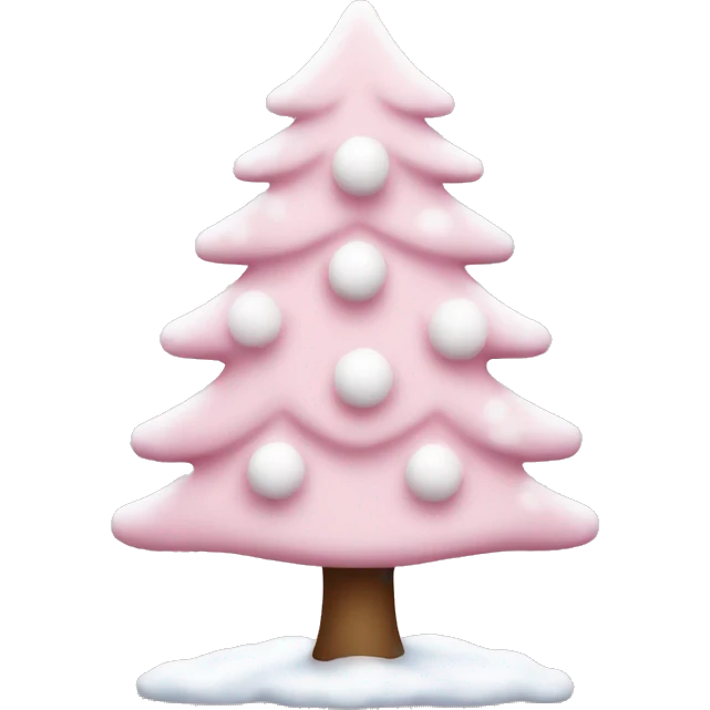Light pink Christmas tree with Snow  emoji