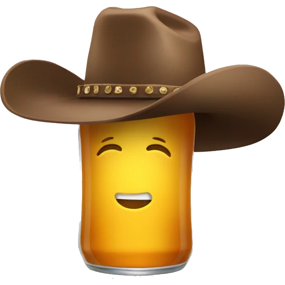 Bottle with cowboy hat on emoji