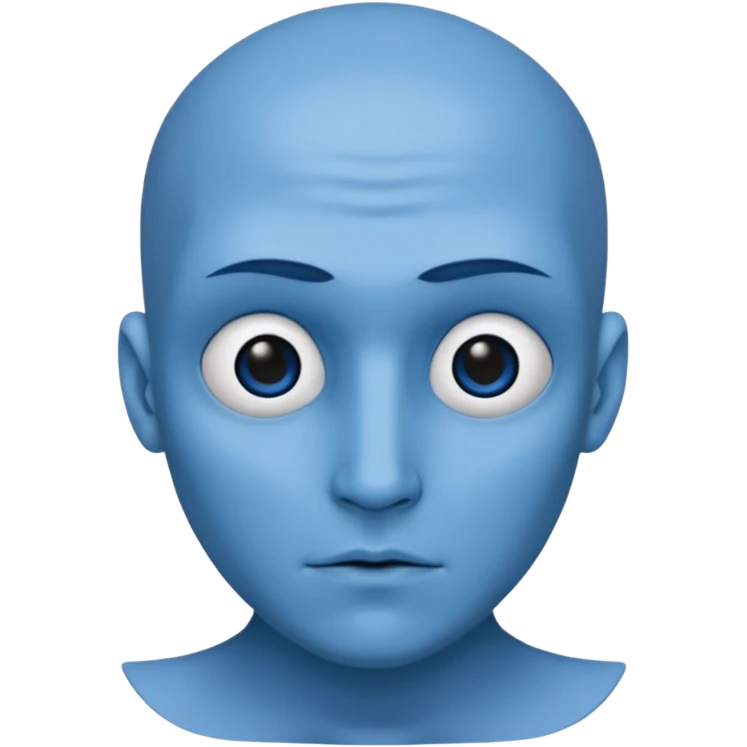 Blue face sigma emoji