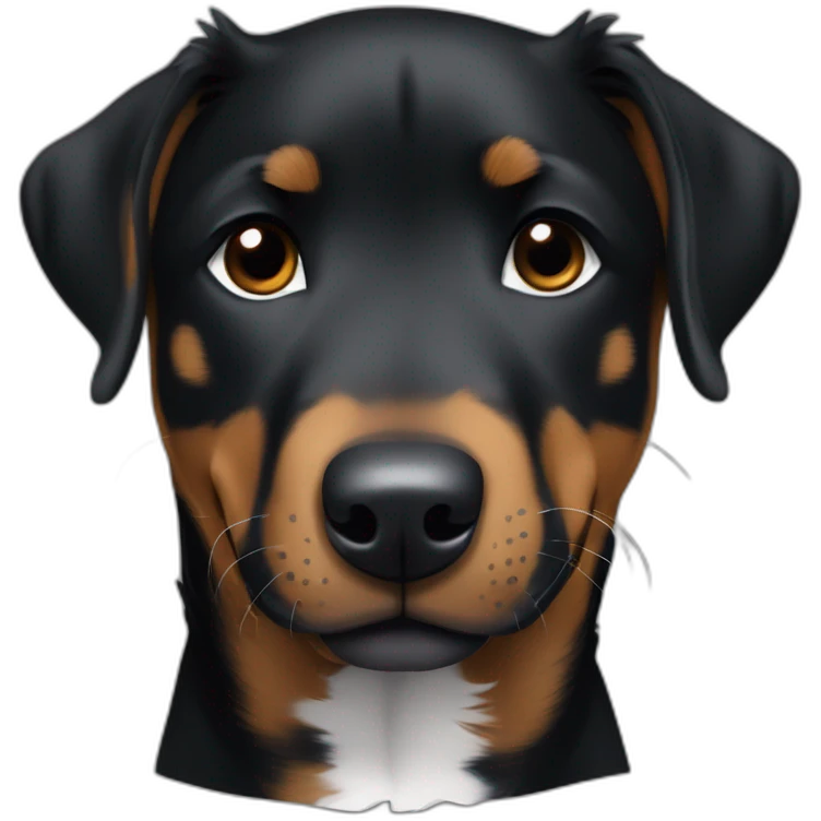 Sleeping black and brown beauceron puppy with white chest and chin emoji