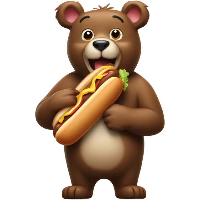 A bear with a hot dog and a bunny   emoji