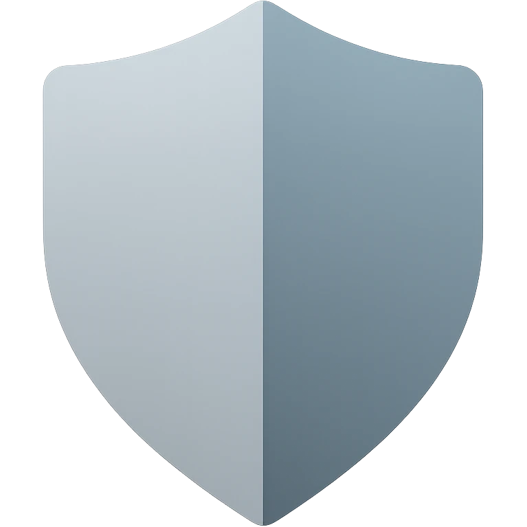 safety shield, metallic, modern, strong emoji