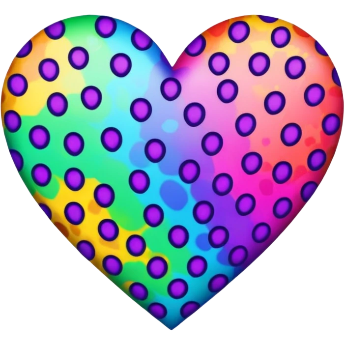 Colorful rainbow leopard-patterned heart emoji