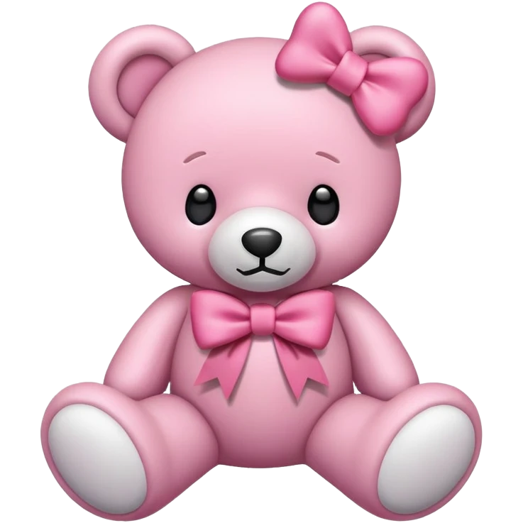 pink bow teddy bear solo emoji