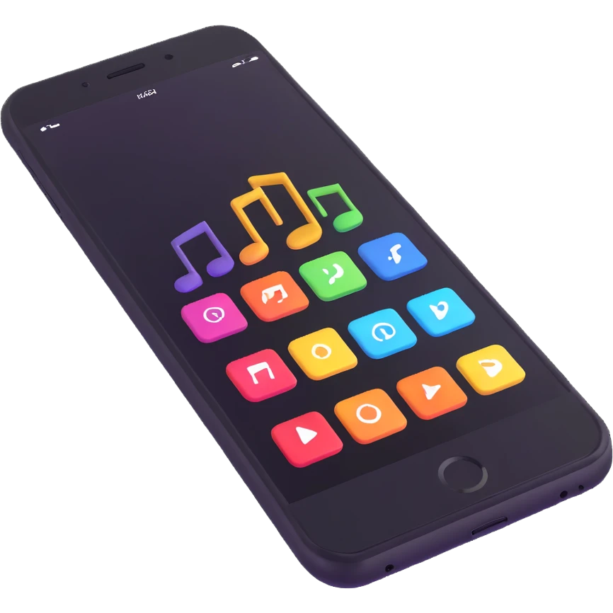 smartphone playing music app emoji