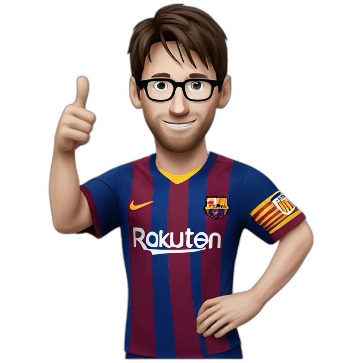 lionel messi with glasses doing thumbs up emoji