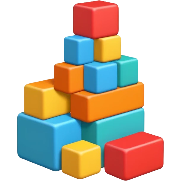 Block blast all forming an hexagon irregular but no hexagons, mized 3d emoji