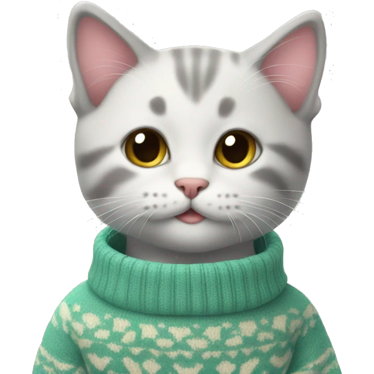 Kitten wearing a cute sweater emoji