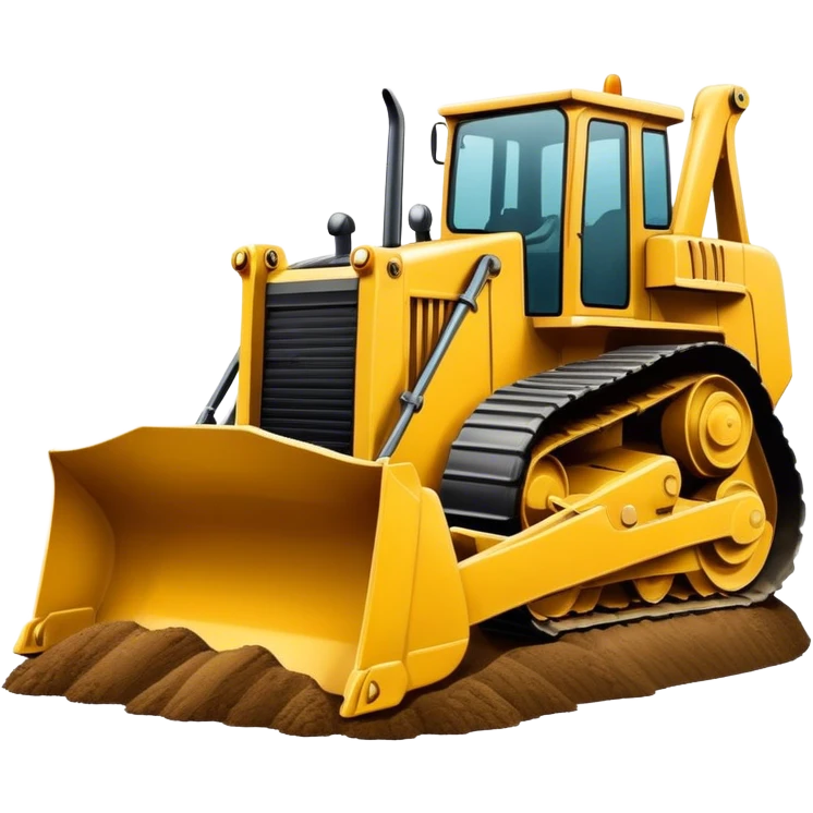 Bulldozer pushing hill emoji