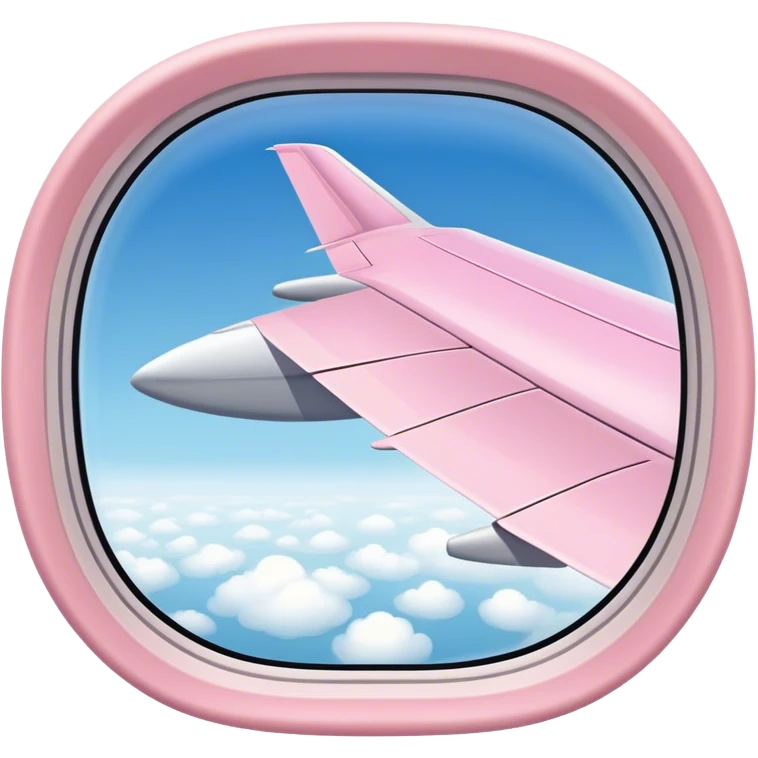 Light pink airplane window airplane wing view emoji