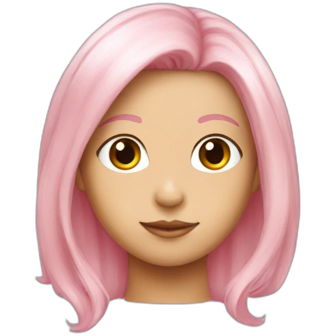 Light pink hair collected in a helmet girl emoji