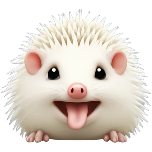  red-eyed albino hedgehog sending a kiss  emoji