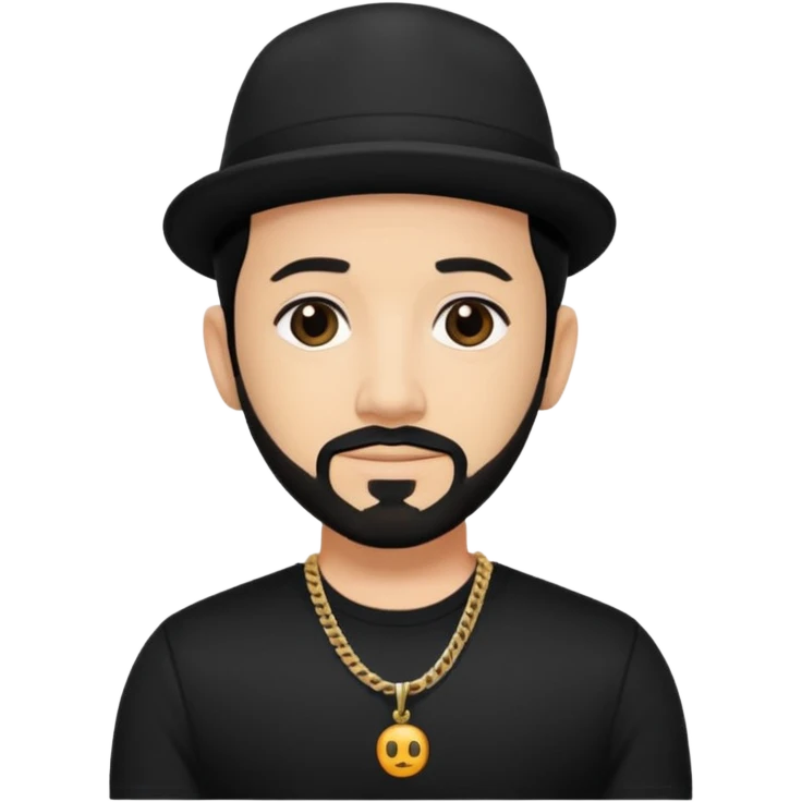 AJ McLean with black hair, black shirt emoji
