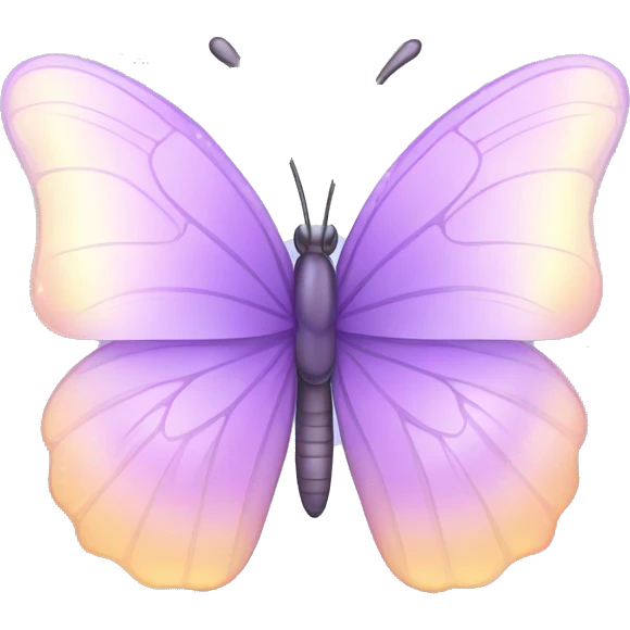 Sparkly glossy Pastel lilac-gradient butterfly emoji