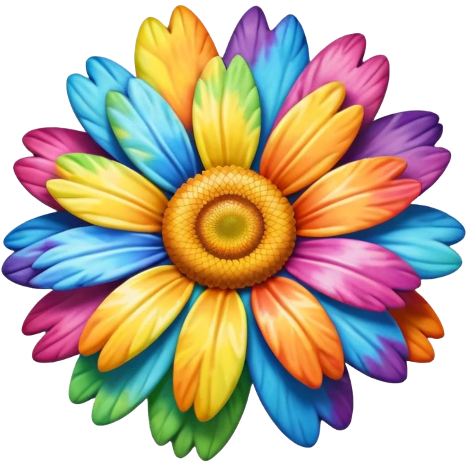 Tie dye daisy emoji