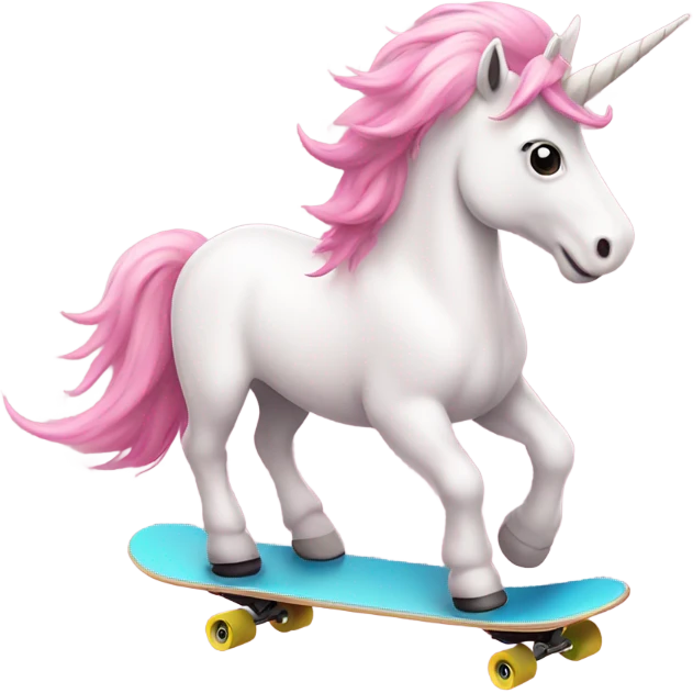 light pink unicorn riding a skateboard emoji