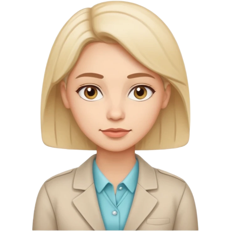 Minimalist illustration of a female psychologist, calm expression, modern line art style, soft colors, clean and professional design, white background emoji