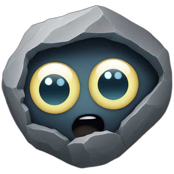 Big Rock with eyes in middle of univers emoji