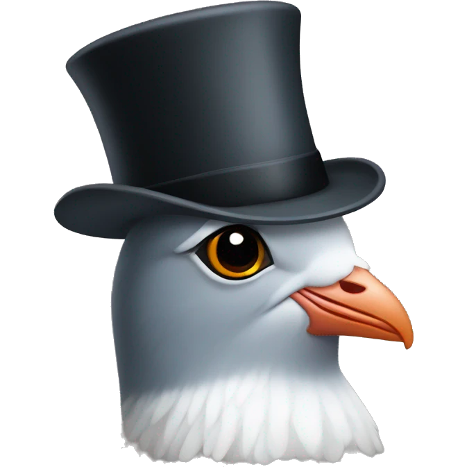 Pigeon white top hat  emoji