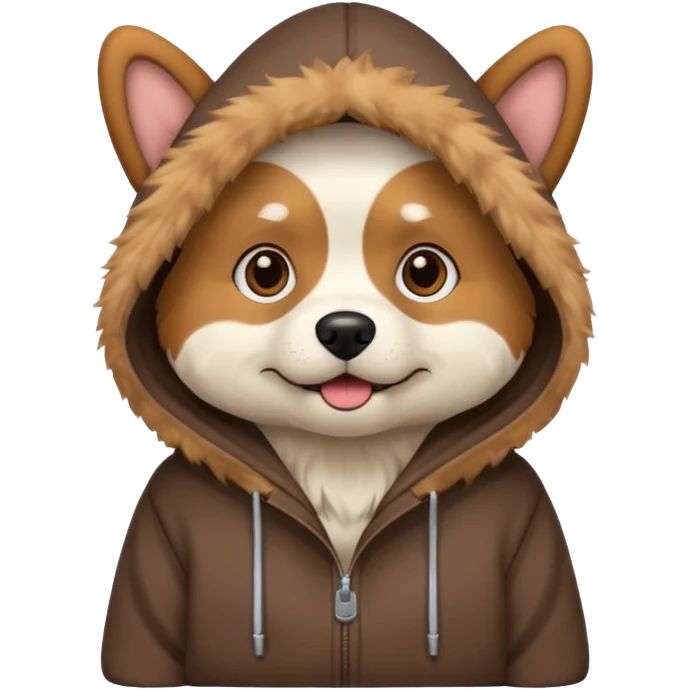 Dog wearing a hoodie  emoji