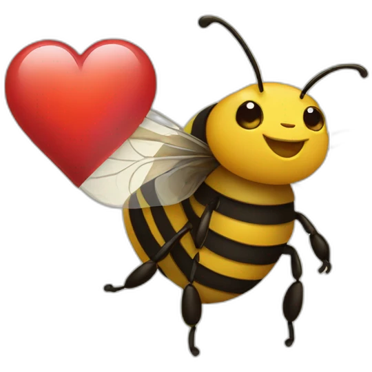 Bee with a read heart emoji