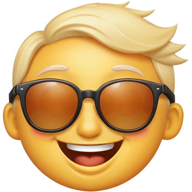 laughing face with sunglasses falling off emoji