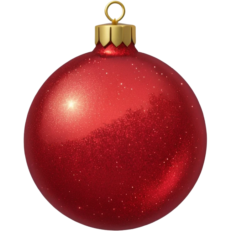 Red glitter ball ornament, matte emoji