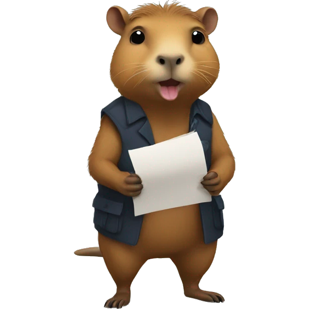 Capybara with a contract emoji