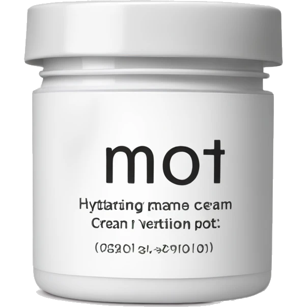 hydrating cream pot with label emoji
