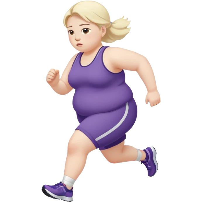Sad fat girl running emoji