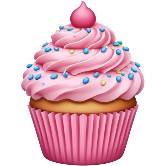 Cupcake with pink icing emoji