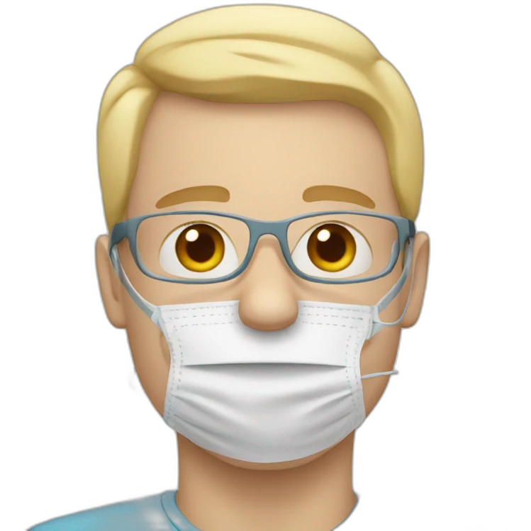 white man with nasal cannula waving emoji
