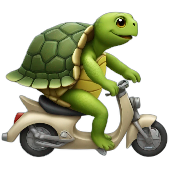 turtle riding a Vélib' emoji
